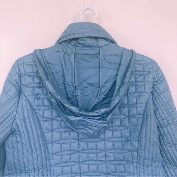 Kate Spade ♠️ Blue Quilted Packable Hood Jacket - Picture 4 of 8